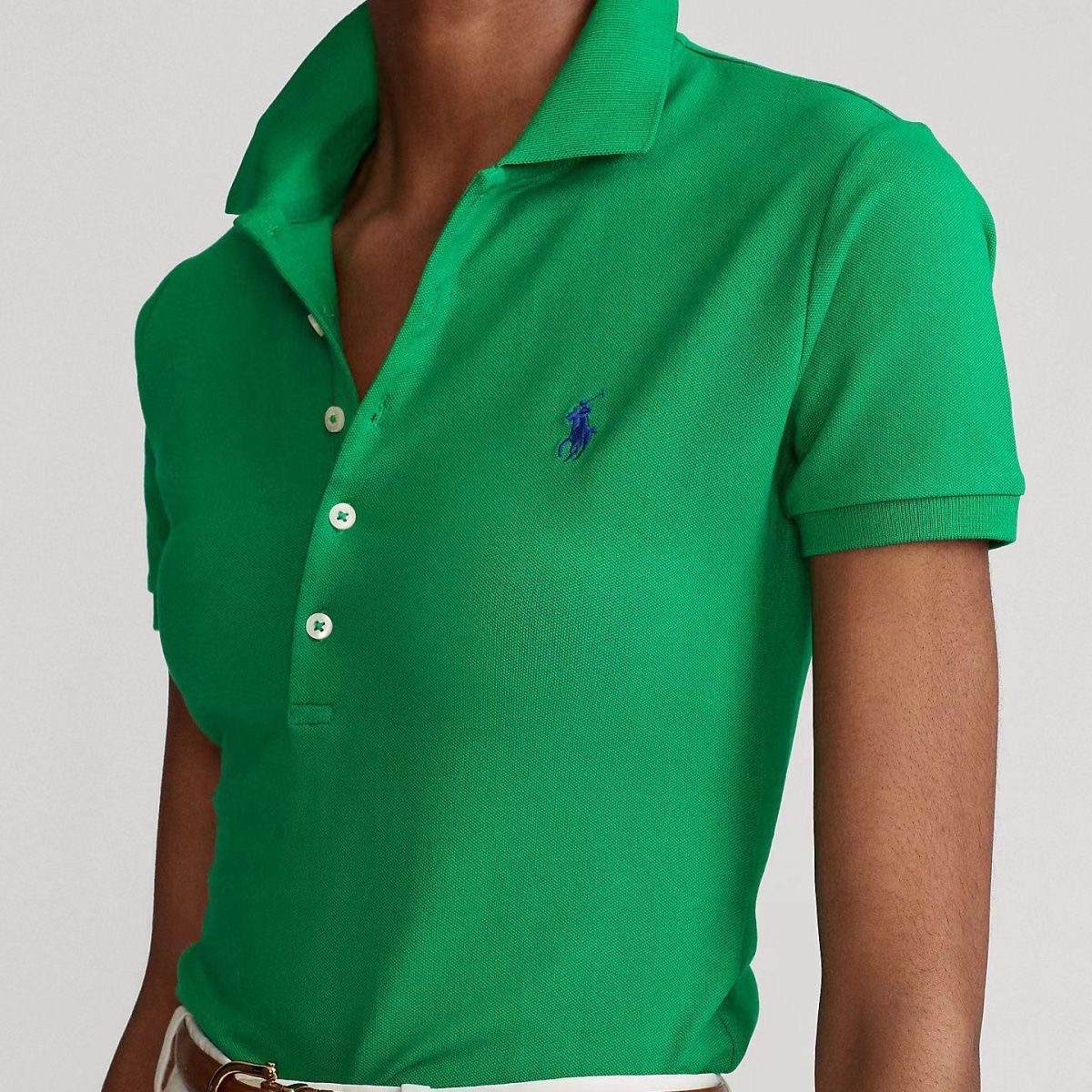 Women Polo embroidered 100%cotton short sleeve slim fit polo shirt-casual and elegant top - Image 13
